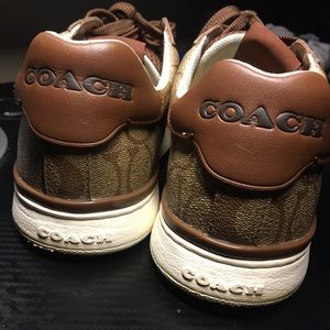 Brown & white coach shoes